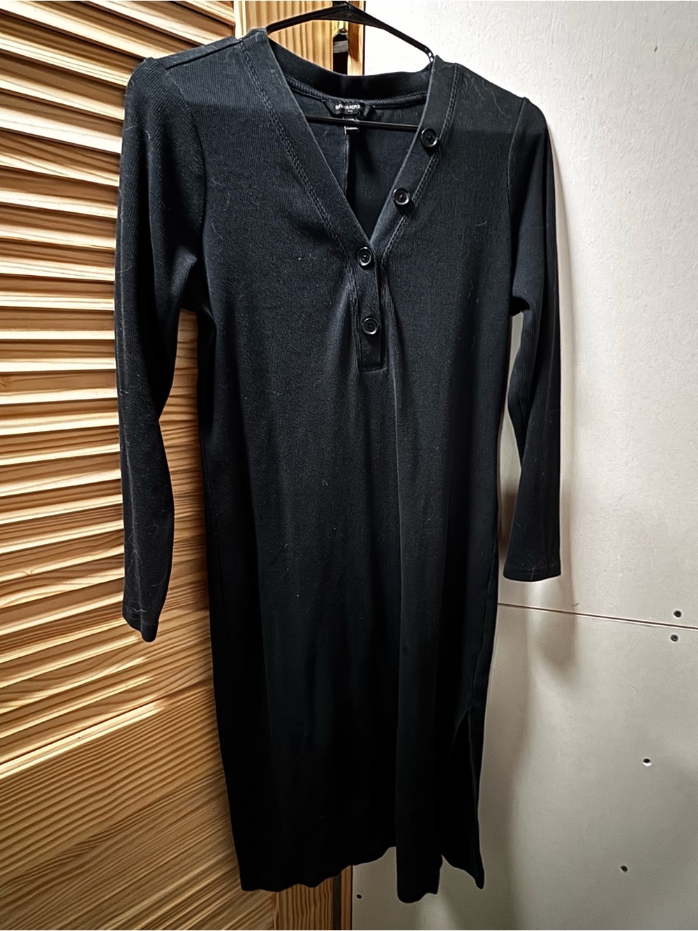Banana Republic Black Midi Button-Front Dress